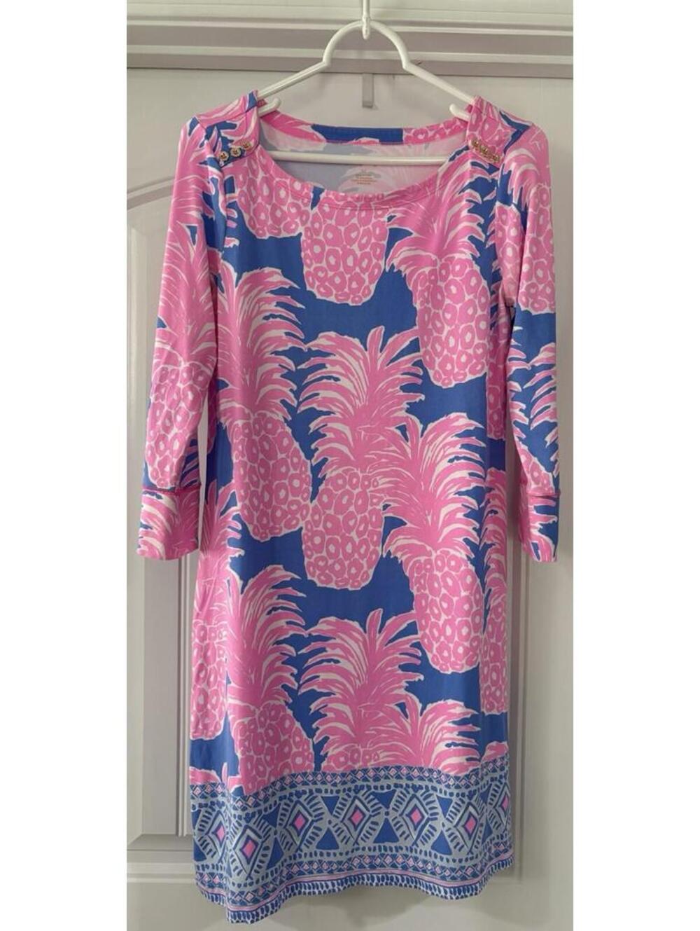Lilly Pulitzer Sophie Dress Medium Blue Haven Pineapple Flamenco
